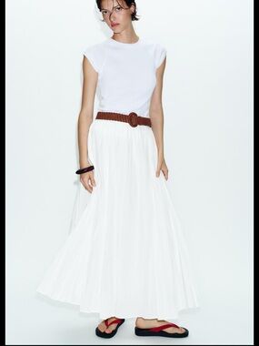 Zara Belted Maxi Skirt NWT